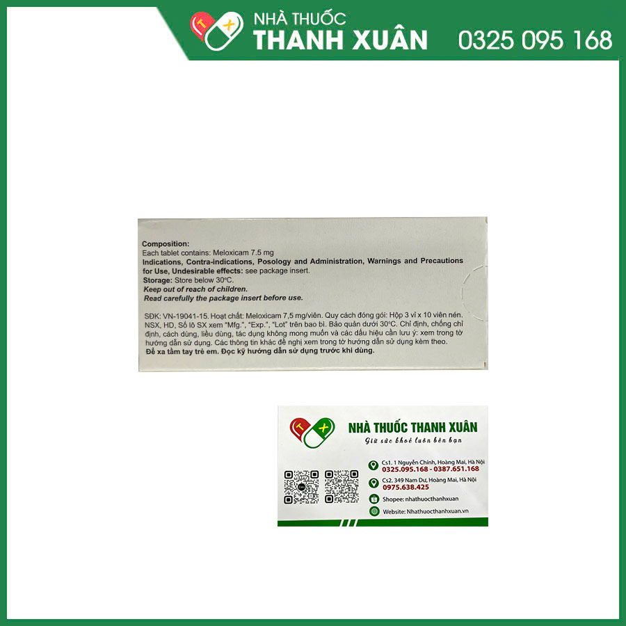 Meloxicam-Teva 7,5mg thuốc chống viêm xương khớp